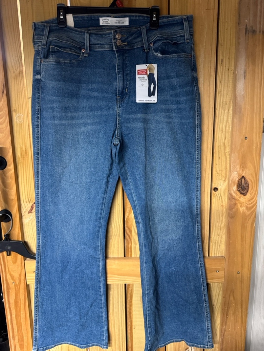Signature by Levi Strauss Blue Heritage High Rise Flare Jeans